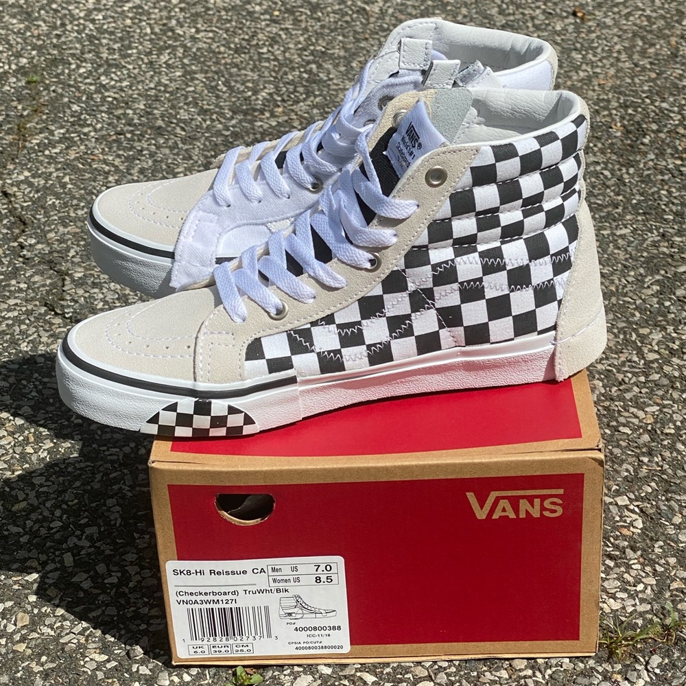 Vans Sk8-Hi Reissue CAP (Checkerboard)True White